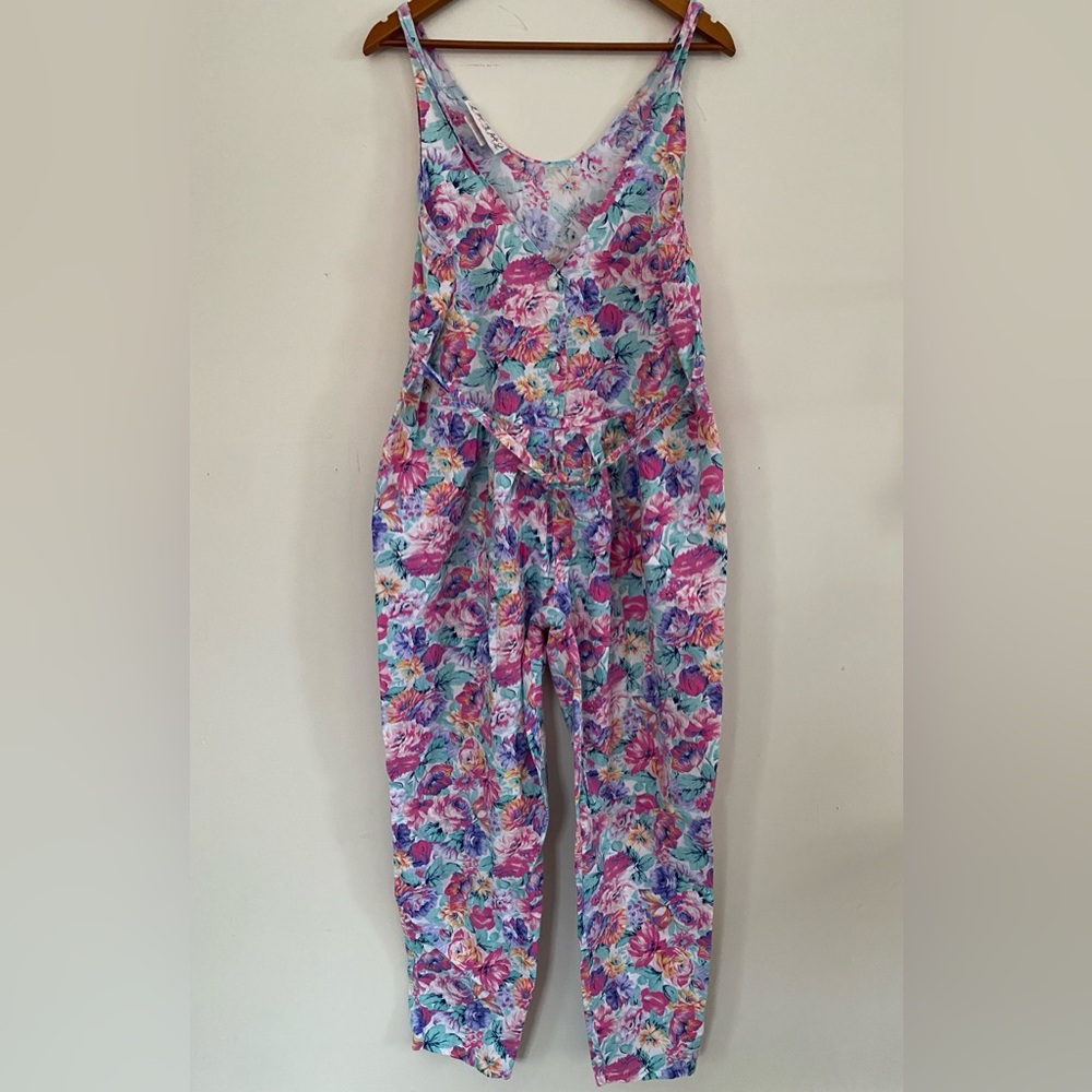 Thyme Maternity Vintage Floral jumpsuit size small - Made in Canada